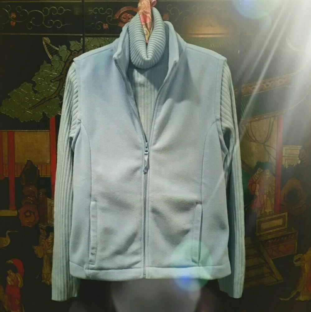 Fleece Vest/Turtleneck Set, Lt. Blue, Sz M